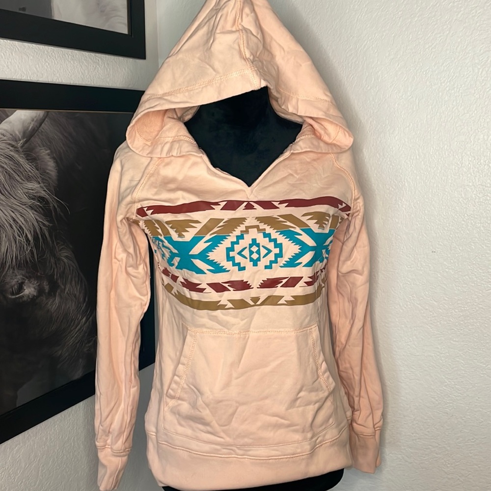 Pink Tribal Print Western Hoodie